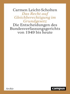 cover image of Das Recht auf Gleichberechtigung im Grundgesetz